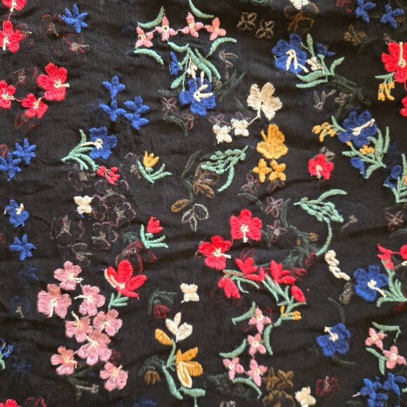 Anthropologie Maeve Meadows Sheer Floral Embroidered Top, Sz L - Picture 11 of 11